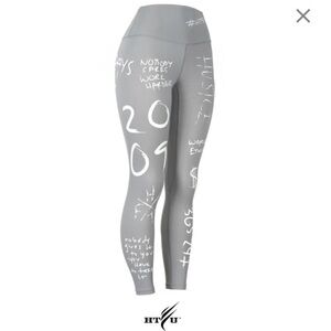 HTFU Analog V4  Limited Edition High Rise Gray Motivational Leggings, M